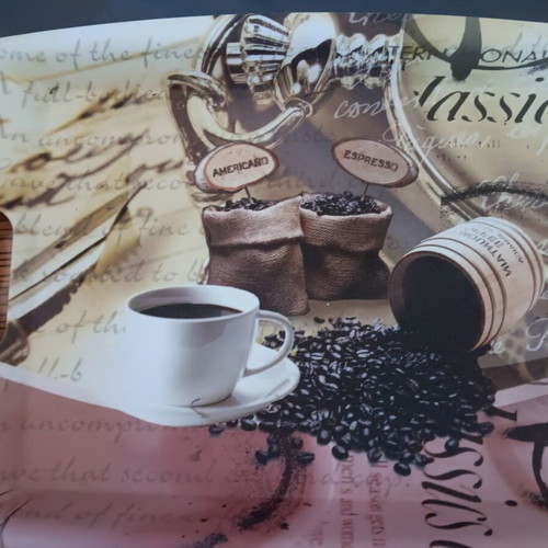 Serving tray like new with coffee images