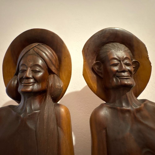 African woodcarving figures used, couple set