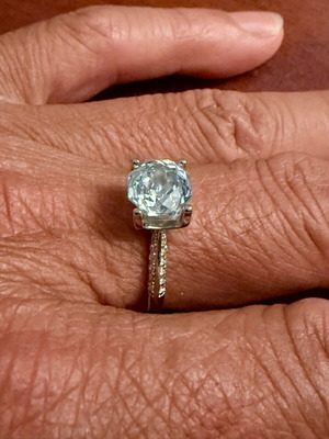 Δαχτυλίδι Canary Light Bule Solitaire από ασήμι 925 και ζιργκόν