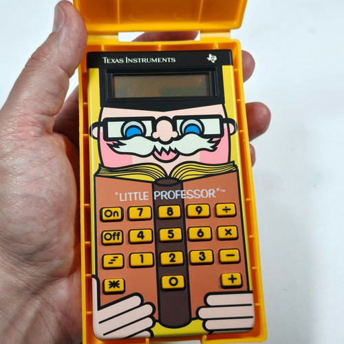 Texas Instruments Little Professor vintage calculator used with case for repair or display