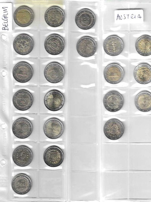 2ευρα Αναμνηστικά Σαν Καινούργια, Βέλγιο 7 νομίσματα και Αυστρία 5 νομίσματα