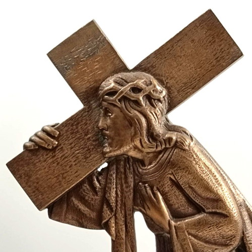 Antique large bronze religious sculpture like new