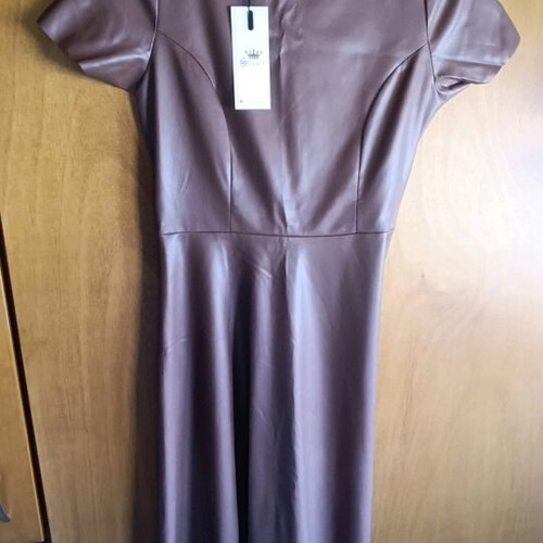 Leather dress new, brown, Secret