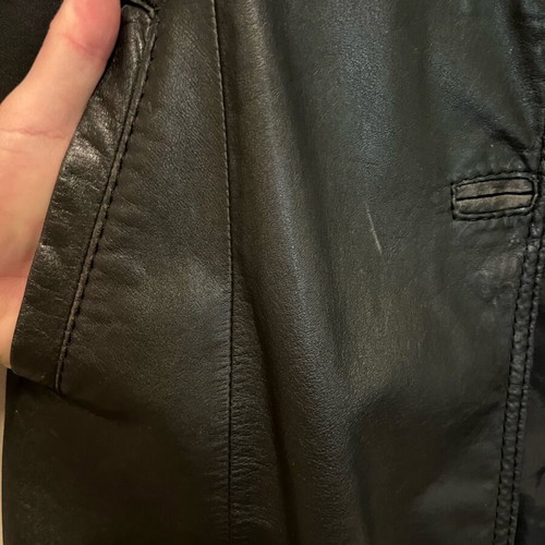 Vintage leather coat used, black, size S/M