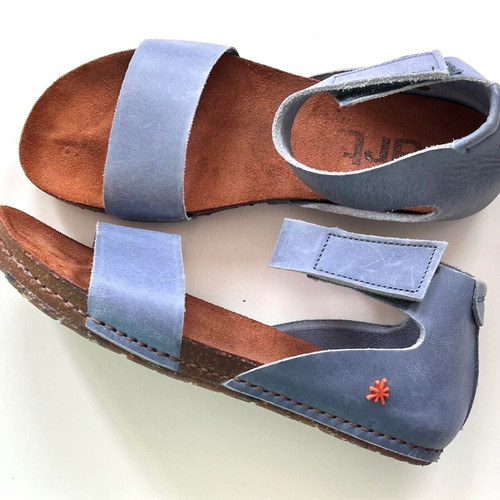 Art women's sandals size 38 new light blue leather