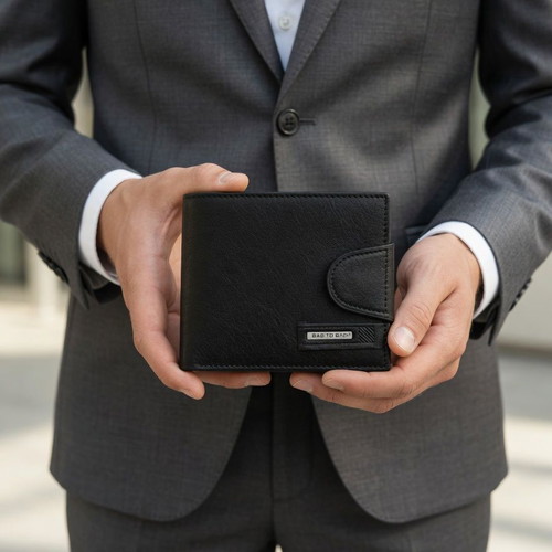 Men's BAG TO BAG leather wallet black new Masterpiece Organizer