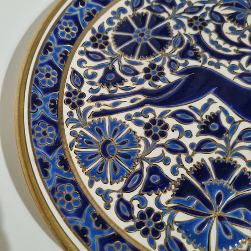 Ceramic plate G. Parperis used, handmade, diameter 24cm