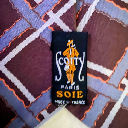 Vintage silk tie Scotty Paris like new, brown