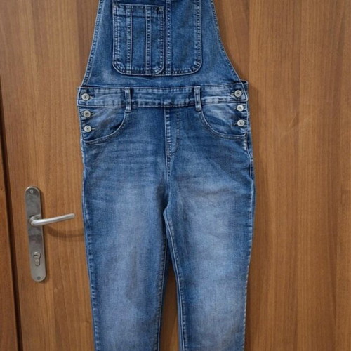 Denim salopette new, size S fits M, blue