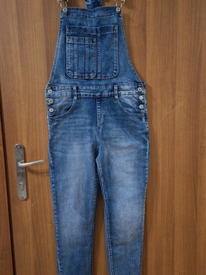 Denim salopette new, size S fits M, blue