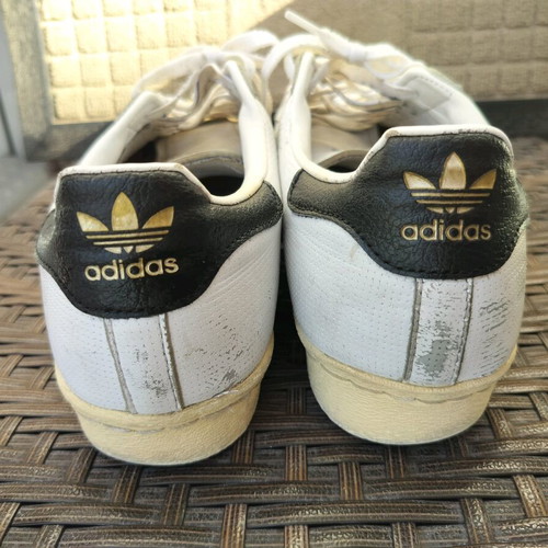 Adidas originals leather vintage sneakers used, size 43.5, black and white