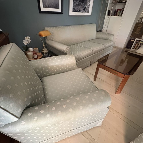 Retro 60s living room set used, sofa, armchairs, and tables