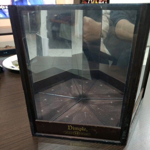 Dimple whiskey display cases 15 years like new with wooden frame