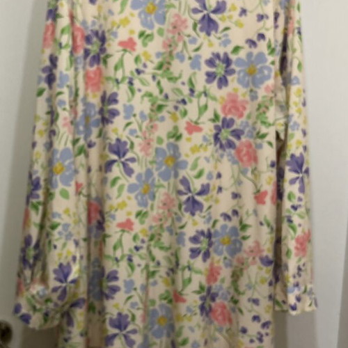 Plus size long floral shirt dress, XXL to 5XL