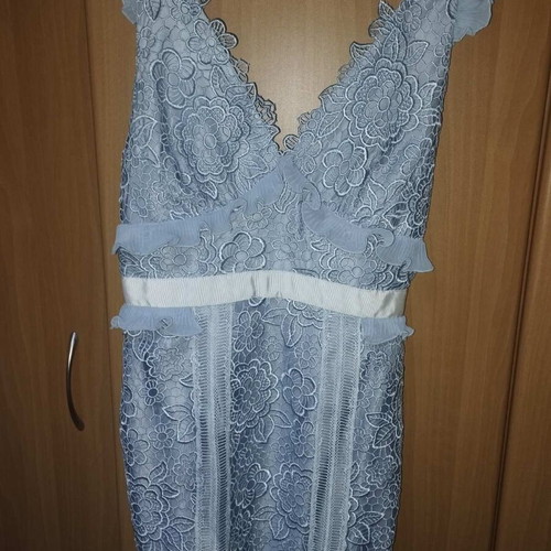 Midi dress from Zini guipure lace powder blue like new