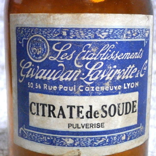 EMPTY PHARMACY BOTTLE VINTAGE FRENCH RARE YELLOW SODIUM