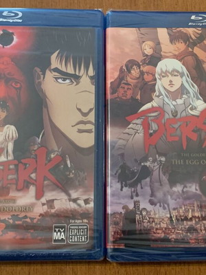 Berserk Vol#.1+Vol.#2 The Golden Age Arc I+II Blu-Ray new, sealed