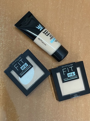 Maybelline Fit Me powder and foundation for light skin