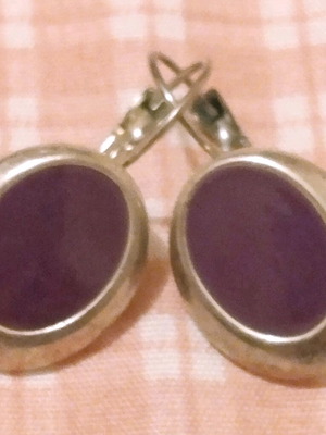 Vintage σκουλαρίκια Faux Bijoux μεταχειρισμένα, ασημί και μωβ
