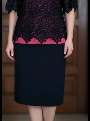 Assy Fashion Dress Black and Red Lace with Sequins New