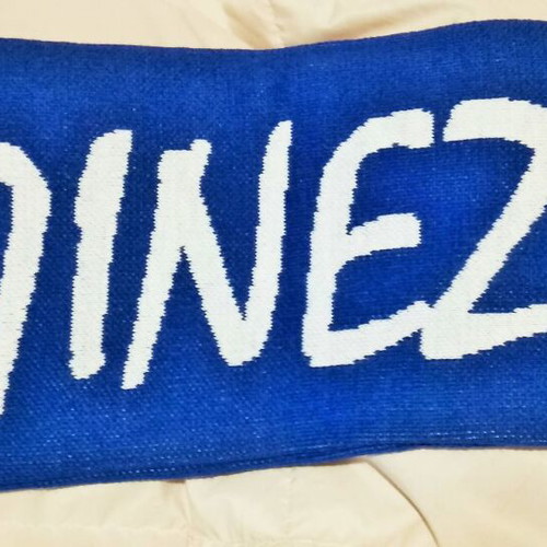 Ethnikos Piraeus Scarf like new, thick knitted winter with 1990 pins