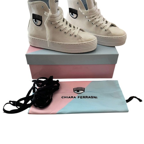 Chiara Ferragni women's white sneakers like new, size EU37