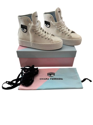 Chiara Ferragni women's white sneakers like new, size EU37