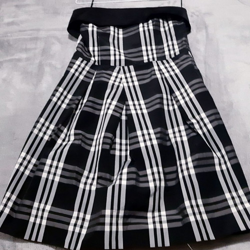Zara strapless cocktail dress large, new black and white taffeta