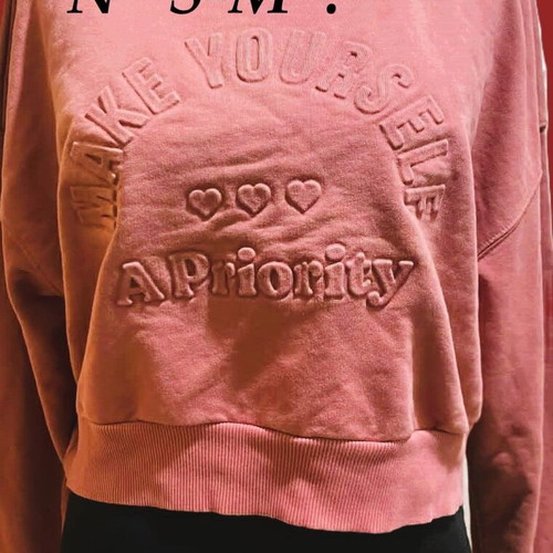 Stradivarius Crop Sweatshirt like new, pack S-M, white and red