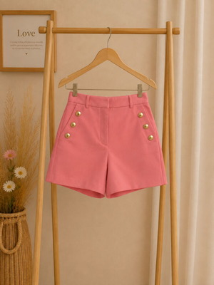 Zara high-waisted pink bermuda shorts like new