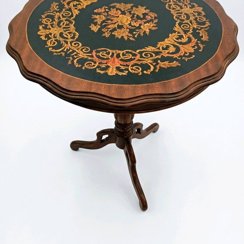 Vintage side tables set of 2 with marquetry used