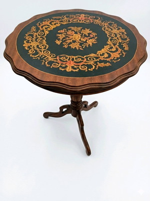 Vintage side tables set of 2 with marquetry used