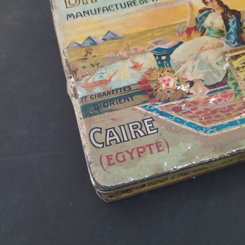 Dimitrino 1910s cigarette tin box, art nouveau style