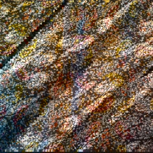 Φόρεμα σατέν με όμορφα σχέδια σαν καινούργιο