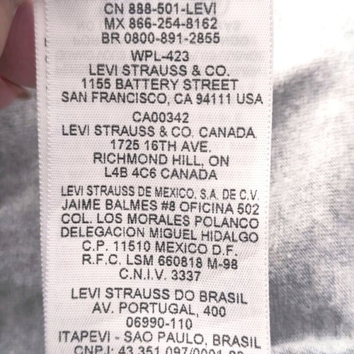 Levi's XL 100% cotton t-shirt like new, gray