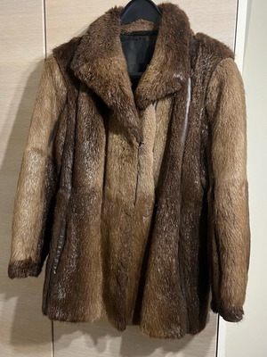 Natural fur brown like new, size S