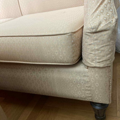 Beige living room set like new with 3-seater sofa and two armchairs