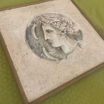 Fresco painting used 70s 33x33cm