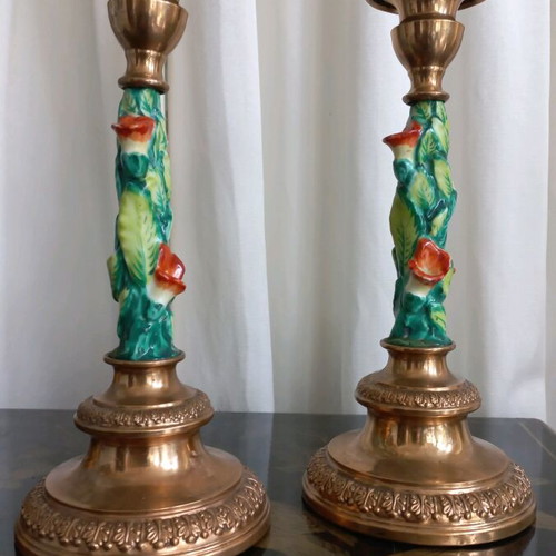 Pair of French Art Nouveau candlesticks like new