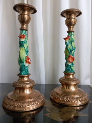 Pair of French Art Nouveau candlesticks like new