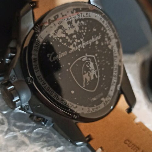 Tonino Lamborghini men's watch new, black PVD, quartz chronograph