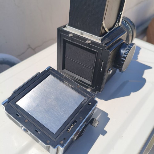 Hasselblad 500CM medium format camera set used with Carl Zeiss Sonnar 150mm and A12 back