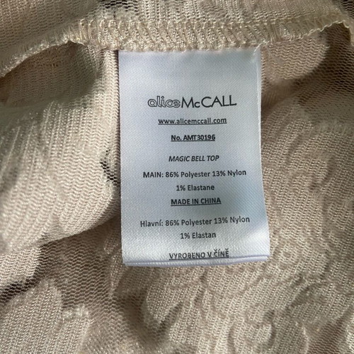 Devore velvet brocade blouse beige like new size M