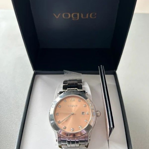 Vogue watch and jewelry set new, pink and silver