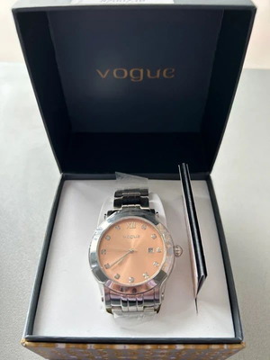 Vogue watch and jewelry set new, pink and silver