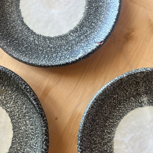 Ceramic cups with saucers used, hand-painted, set