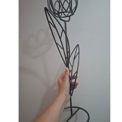 Metal Tulip Shaped Candle Holder Stand used, vintage boho style
