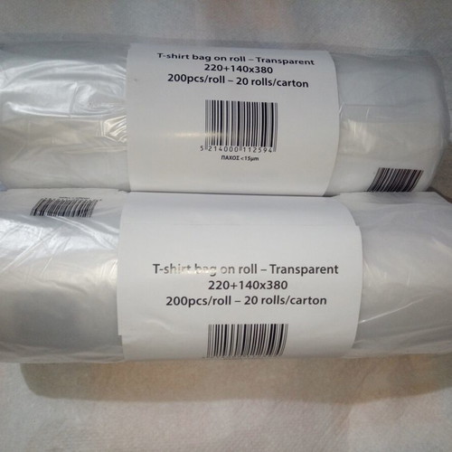 Plastic bags on rolls pack of two, 200 bags each, 38 cm height