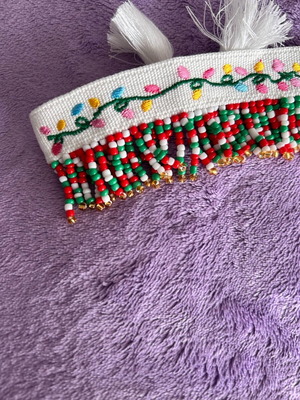 Beads Christmas bracelet handmade, adjustable size