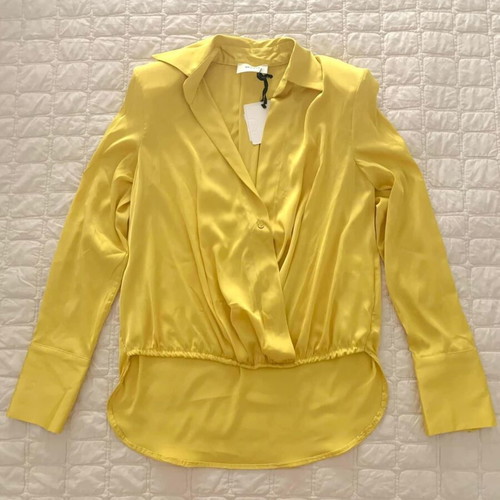 Vicolo satin shirt yellow medium new
